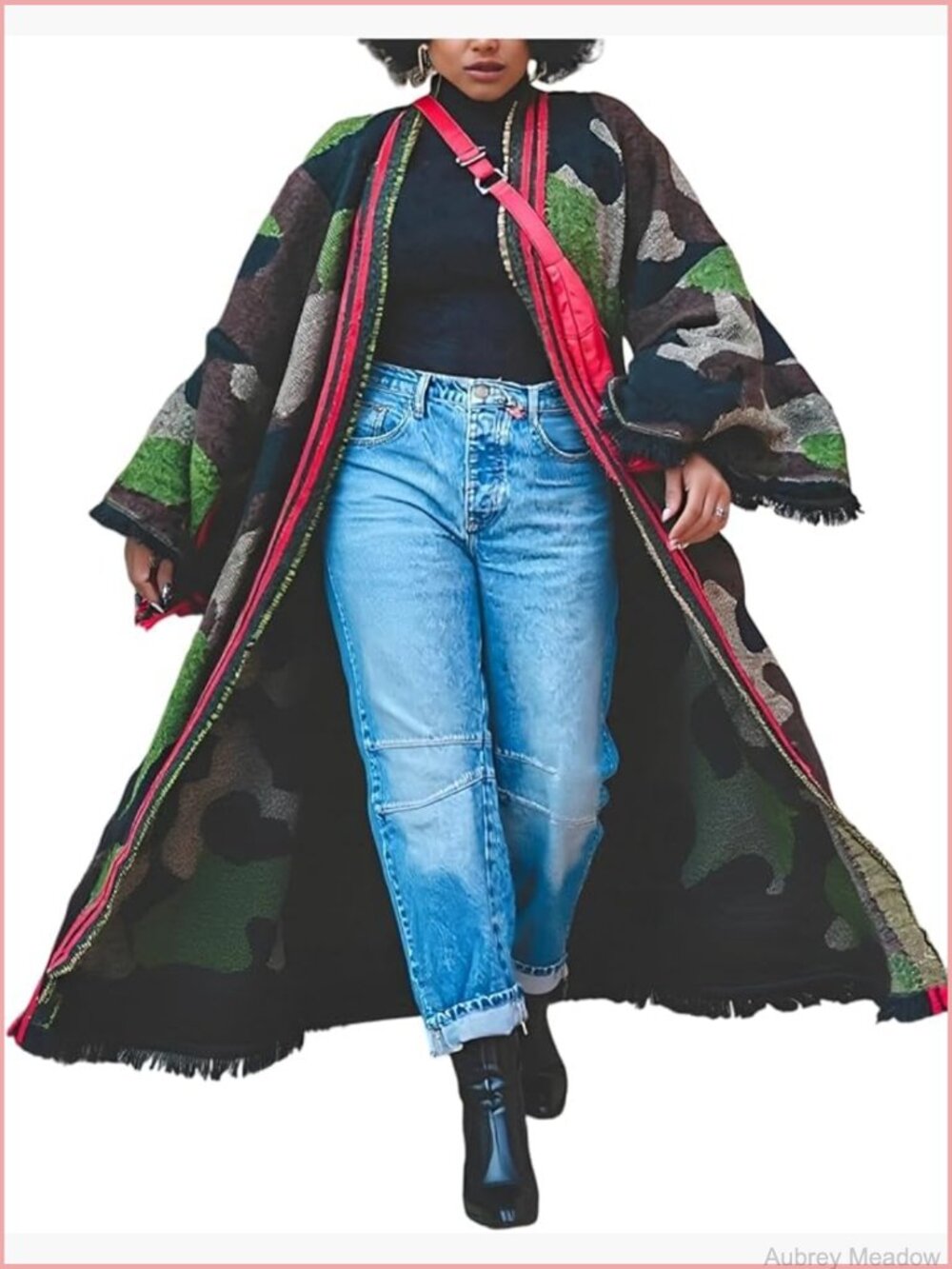 Long Open Front Fringe Knit Poncho Cardigan Duster Cape Coat Maxi Sweater